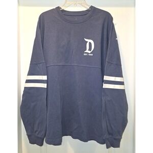 Disneyland Spirit Jersey Long Sleeve Blue White Stripes Letters Sz‎ XL Oversized